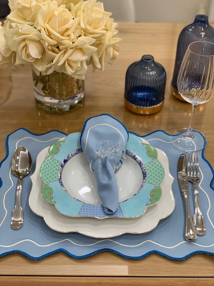 Blue Series: 6-Piece Placemat and Napkin Set
