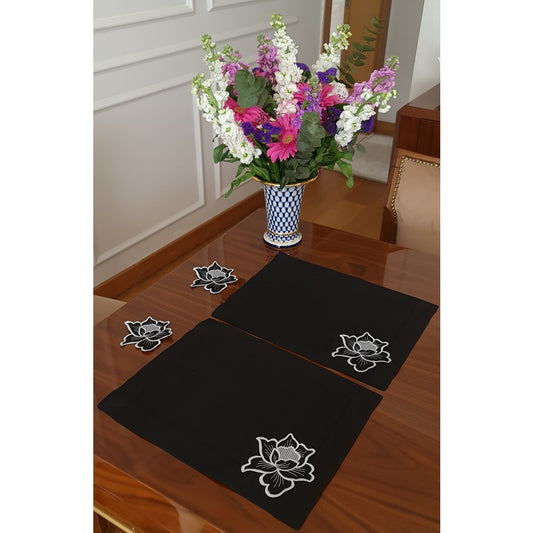 Black Series: 2-Piece Placemat and Coaster Set